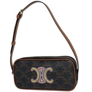 Celine Cuir Triomphe Camera Bag, Handbag, Shoulder Leather, Brown, Women's
